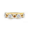 Barrington Diamond Band Ring with Citrines in 14k Gold (November)