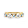 Barrington Diamond Band Ring with Nantucket Blue Topaz in 14k Gold (December)