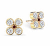 Barrington Quatrefoil Diamond & Garnet Earrings in 14k Gold (January)