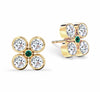 Barrington Quatrefoil Diamond & Emerald Earrings in 14k Gold (May)