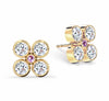 Barrington Quatrefoil Diamond & Pink Sapphire Earrings in 14k Gold (October)