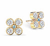 Barrington Quatrefoil Diamond & Nantucket Blue Topaz Earrings in 14k Gold (December)