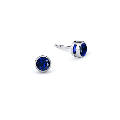 Barrington Sapphire Stud Earrings in 14k Gold (September) - White Gold