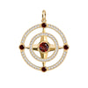Compass Garnet & Diamond Pendant in 14k Gold (January)