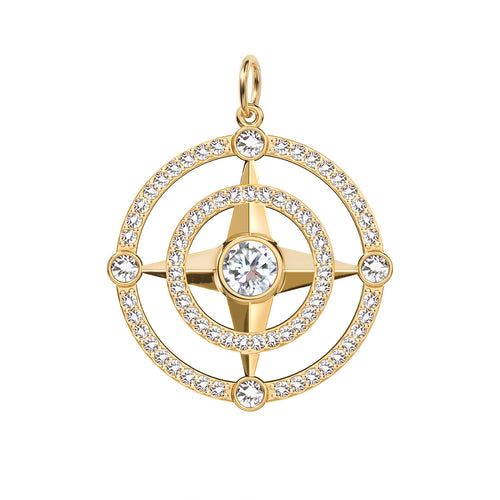 Compass Birthstone Pendant in 14k Gold
