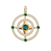 Compass Emerald & Diamond Pendant in 14k Gold (May)