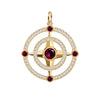 Compass Ruby & Diamond Pendant in 14k Gold (July)