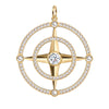 Large Compass Diamond Pendant in 14k Gold (April)