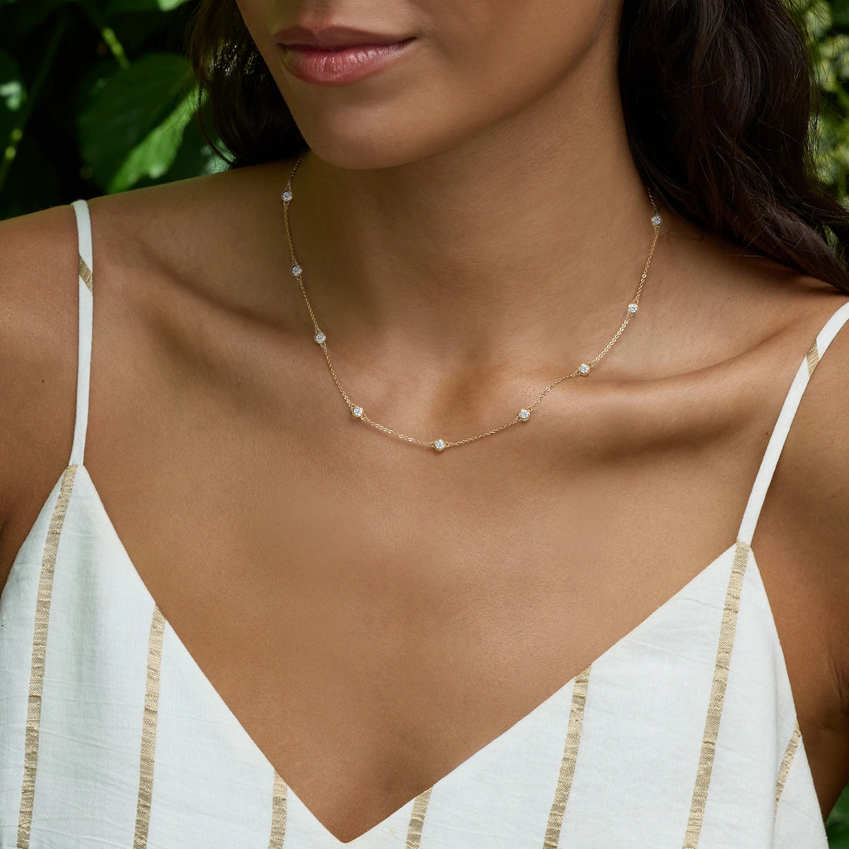 Bayberry Luxe 11 Diamond Necklace in 14k Gold (April)