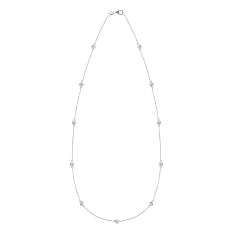 Bayberry Luxe 11 Diamond Necklace in 14k Gold (April) - White Gold