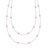 Bayberry Pink Sapphire Long Necklace in 14k Gold (October)