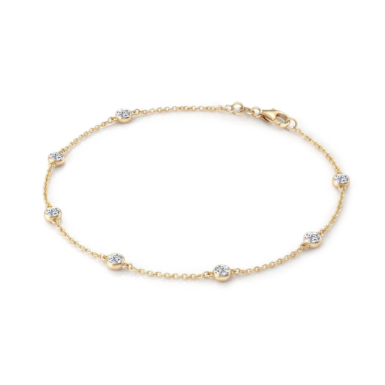 Bayberry Luxe 7 Diamond Bracelet in 14k Gold (April)