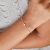 Bayberry Aquamarine Birthstone Cross Bracelet in 14k Gold (March)