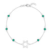 Bayberry Emerald Star of David Bracelet in 14k Gold (May)