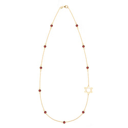 Bayberry Garnet Star of David Necklace in 14k Gold (January)