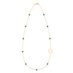 Bayberry Emerald Star of David Necklace in 14k Gold (May)