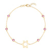 Bayberry Pink Sapphire Star of David Bracelet in 14k Gold (October)