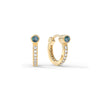 Alexandrite Huggie Hoops with Diamonds in 14k Gold (June)