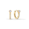 Opal Huggie Hoops with Diamonds in 14k Gold (October)