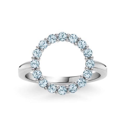 Rosecliff Circle Nantucket Blue Topaz Ring in 14k Gold (December) - White Gold