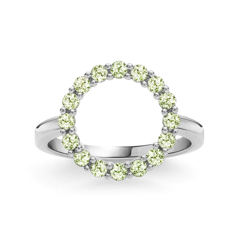 Rosecliff Circle Peridot Ring in 14k Gold (August) - White Gold