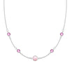 1 Grand & 4 Classic Pink Opal & Pink Sapphire Necklace in 14k Gold (October)