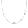 1 Grand & 4 Classic Pink Sapphire Necklace in 14k Gold (October)