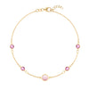 1 Grand & 4 Classic Pink Opal & Pink Sapphire Bracelet in 14k Gold (October)