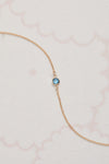 Petite 1 Nantucket Blue Topaz Necklace in 14k Gold (December)