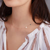 1 Letter & 1 Petite Emerald Necklace in 14k Gold (May)