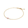 Classic 1 Pink Sapphire Bracelet in 14k Gold (October)