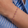 Newport Pink Sapphire Bracelet in 14k Gold (October)