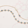 Personalized 1 Letter & 1 Petite Nantucket Blue Topaz Necklace in 14k Gold (December)