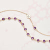 Personalized 1 Letter & 1 Petite Amethyst Necklace in 14k Gold (February)