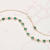 Personalized 1 Letter & 1 Petite Emerald Bracelet in 14k Gold (May)