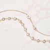 Personalized 1 Letter & 1 Petite Moonstone Necklace in 14k Gold (June)