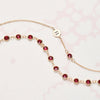 Personalized 1 Letter & 1 Petite Ruby Necklace in 14k Gold (July)