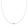 Classic 1 Pink Sapphire Necklace in 14k Gold (October)