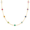 Rainbow 9 Stone Necklace in 14k Gold