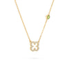 Diamond Clover & Peridot Necklace in 14k Gold (August)