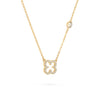 Personalized Diamond Clover & Birthstone Necklace in 14k Gold
