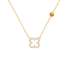 Diamond Clover & Citrine Necklace in 14k Gold (November)