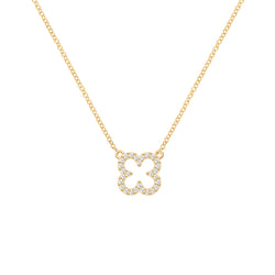 Diamond Clover Necklace in 14k Gold