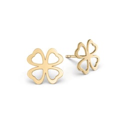 Clover Stud Earrings in 14k Gold