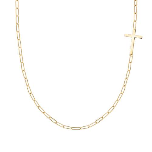 Cross Adelaide Mini Necklace in 14k Gold