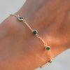 Bayberry 7 Emerald Bracelet in 14k Gold (May)