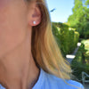 Grand Pink Opal Stud Earrings in 14k Gold (October)