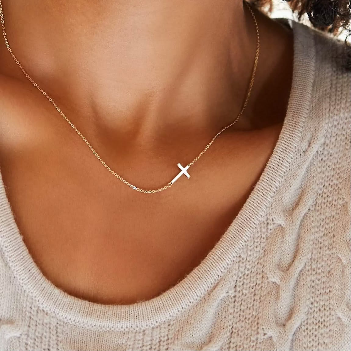 Cross Necklace in 14k Gold 14k Yellow Gold X Small 15