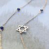 Bayberry Sapphire Star of David Necklace in 14k Gold (September)