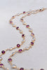 Pink Awareness Newport necklace featuring a continuous strand of alternating 4mm pink tourmalines and moonstones.
